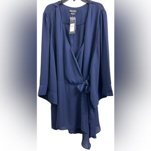 NORDSTROM CITY CHIC Shibara Asymmetrical Wrap Minidress/Tunic In Navy L/XL ✨NWT✨